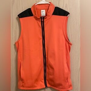 Nike Therma Fit Victory Orange Full Zip Medium Men’s Golf Vest with Black